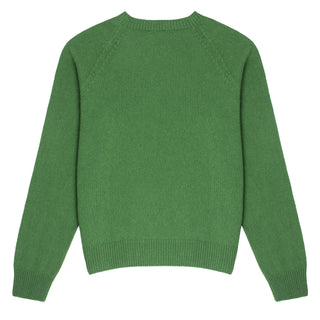 Sunspel Womens Lambswool Crew Neck Jumper Bright Green Sunspel