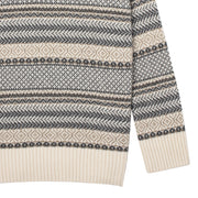 Sunspel Womens Lambswool Fairisle Jumper Ecru / Camel / Charcoal Fairisle Sunspel