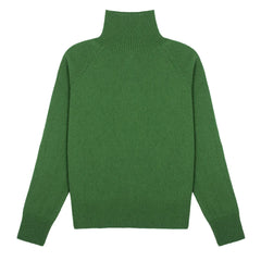 Sunspel Womens Lambswool Funnel Neck Jumper Bright Green Sunspel