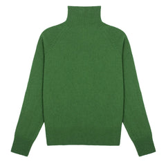 Sunspel Womens Lambswool Funnel Neck Jumper Bright Green Sunspel