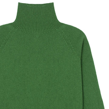 Sunspel Womens Lambswool Funnel Neck Jumper Bright Green Sunspel