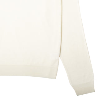 Sunspel Womens Merino Silk Roll Neck Sweater Ivory Sunspel