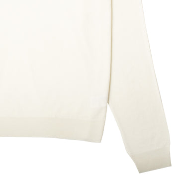Sunspel Womens Merino Silk Roll Neck Sweater Ivory Sunspel
