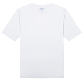 Sunspel Womens Mid Sleeve T-Shirt White Sunspel