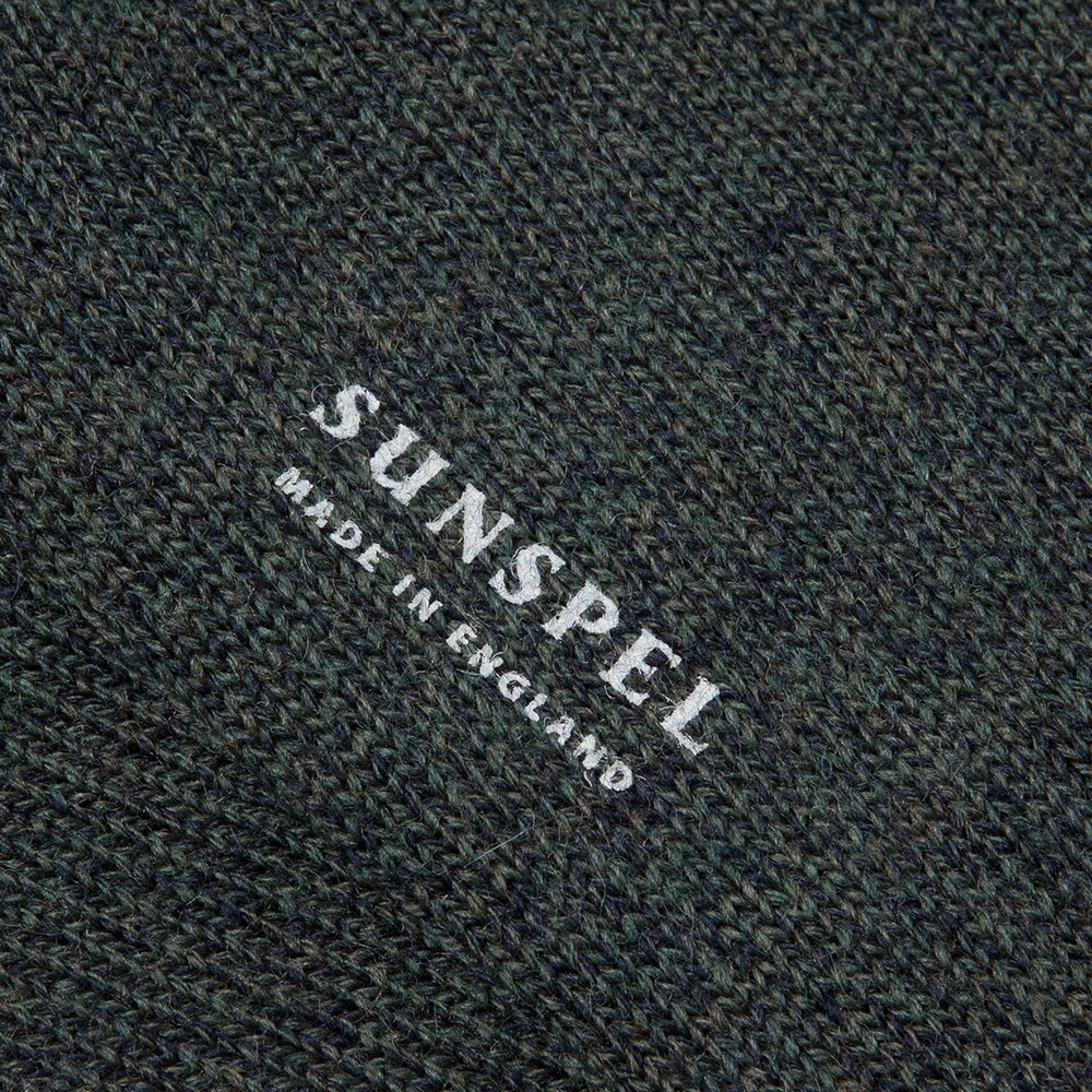Sunspel Merino Wool Socks Dark Moss Twist Sunspel