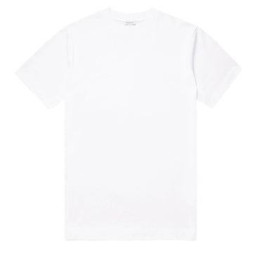 Sunspel Mock Neck T-Shirt White Sunspel
