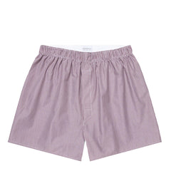 Sunspel Poplin Boxer Shorts Port / White Bar Stripe Sunspel
