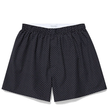 Sunspel Printed Boxer Short Navy Diamond Spot Sunspel
