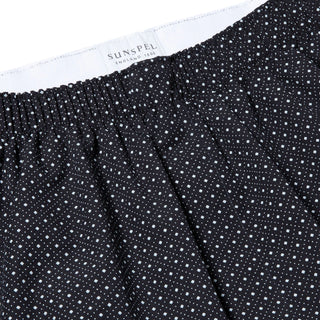 Sunspel Printed Boxer Short Navy Diamond Spot Sunspel