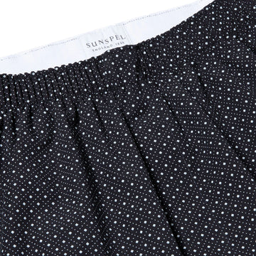 Sunspel Printed Boxer Short Navy Diamond Spot Sunspel