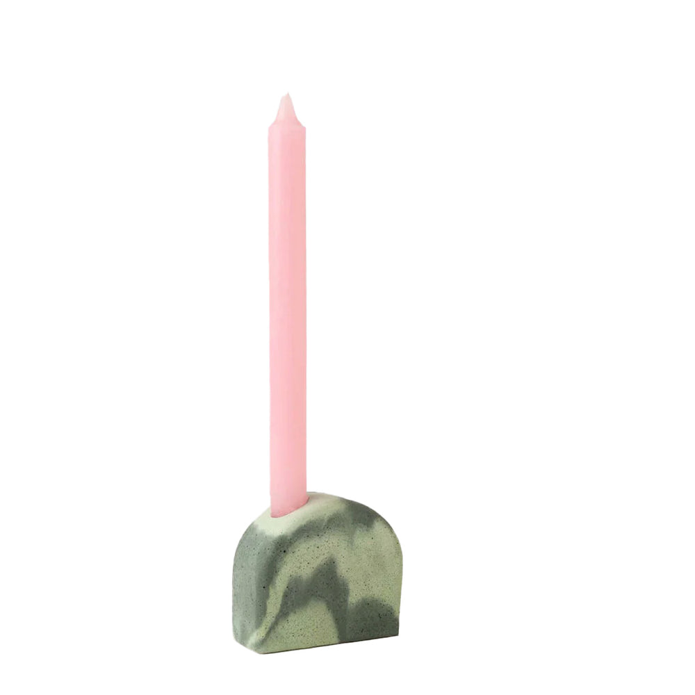 Smith And Goat Arch Concrete Candle Holder Khaki / Mint Smith And Goat