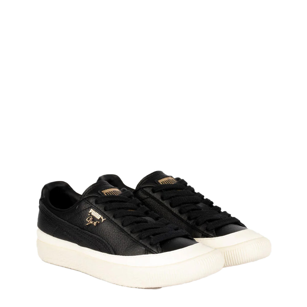 Puma Womens Clyde Rubber Toe Leather Trainer Puma Black / Whisper White Puma