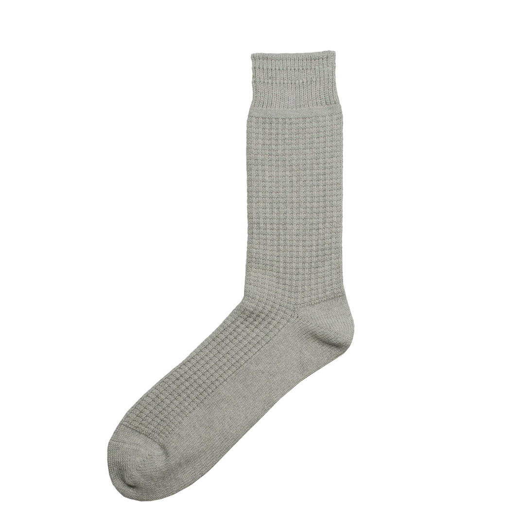 Rototo Cotton Waffle Crew Socks Medium Gray RoToTo